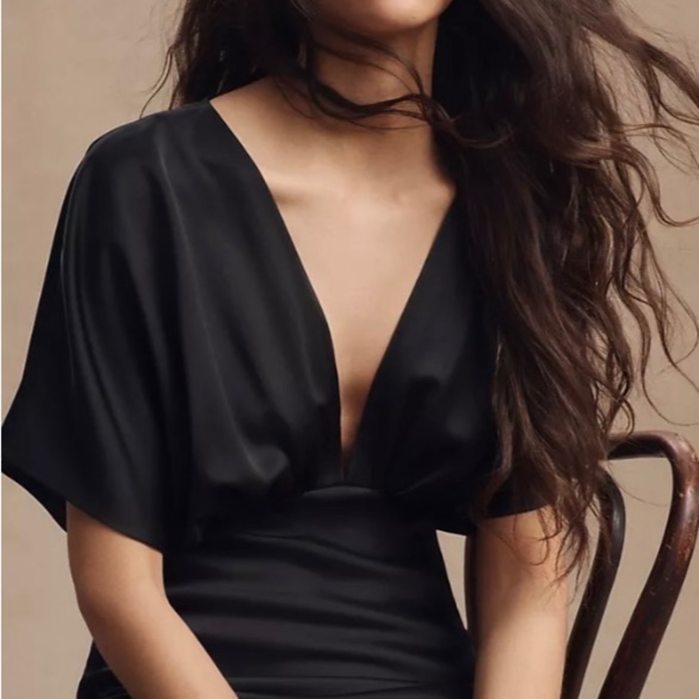 BHLDN By Anthropologie Black A Line Gown